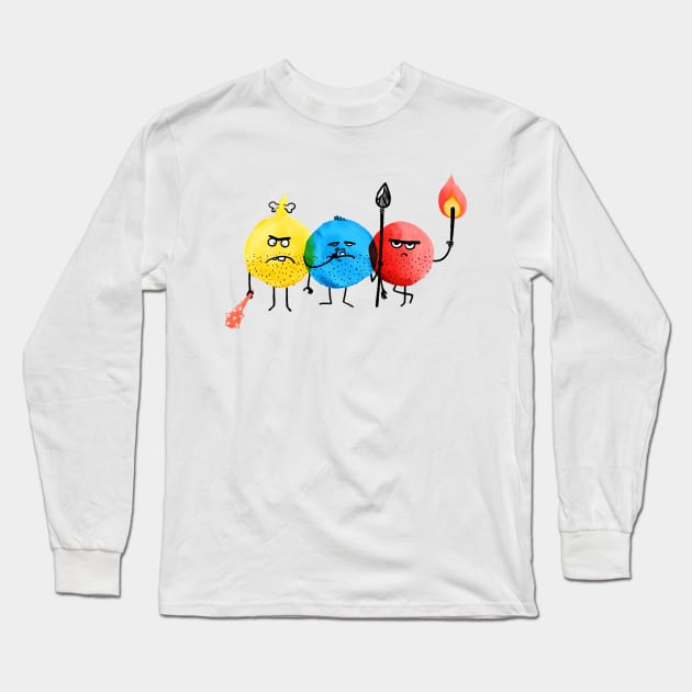 Primary Colors Long Sleeve T-Shirt by victorcalahan